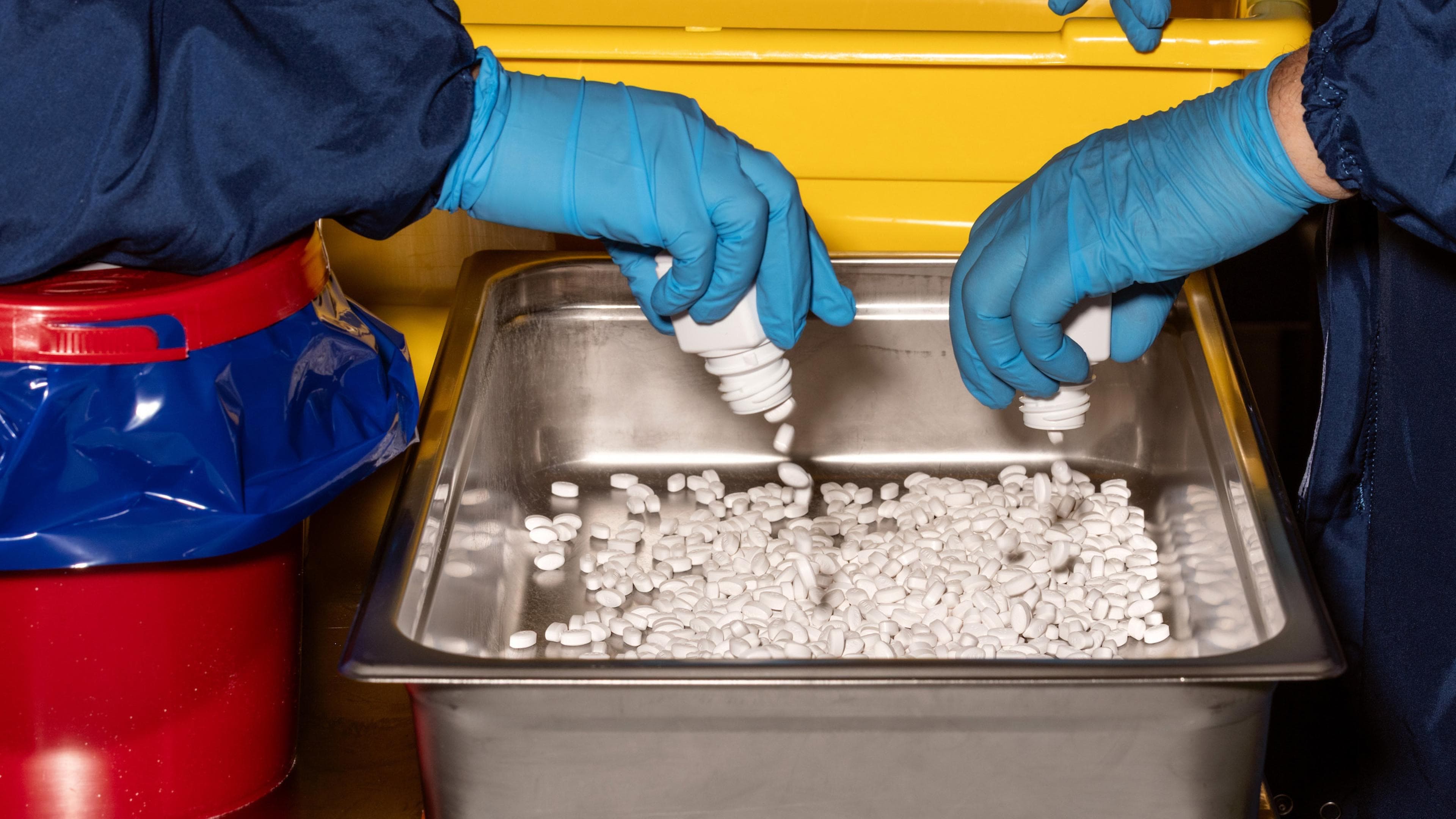 Wegovy pills being prepared for pharmacy distribution.