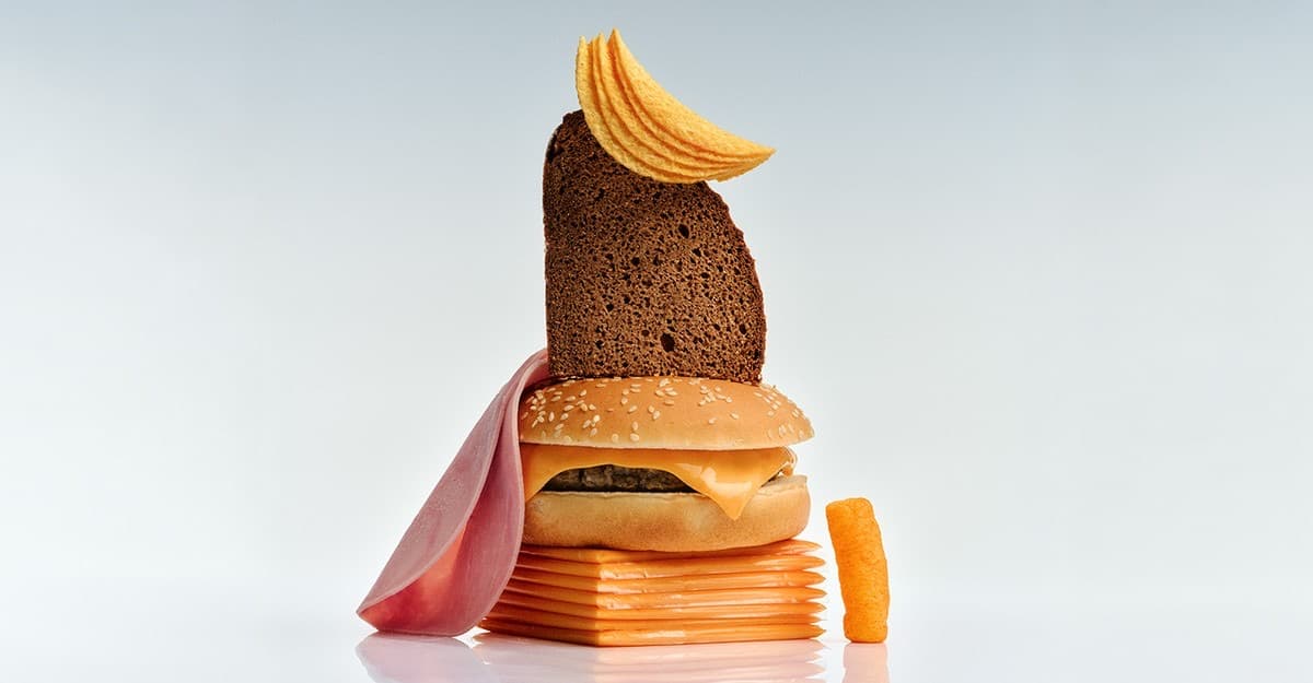 Ultra-processed food illustration.